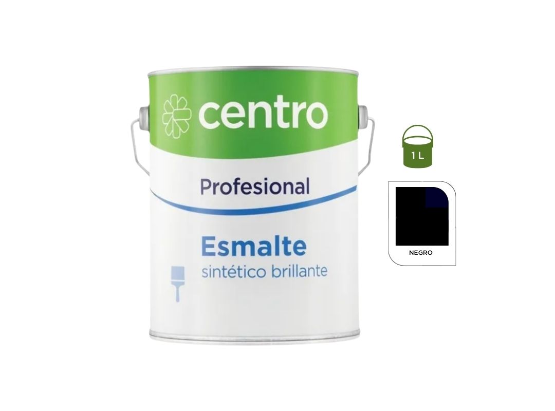 Esmalte Sintetico Brillante Negro 1 L Centro Profesional